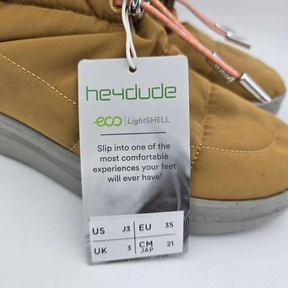 NWT Hey Dude Margot Eco Youth Boots, Mustard, Size 3 (Little Girl) - Picture 3 of 16